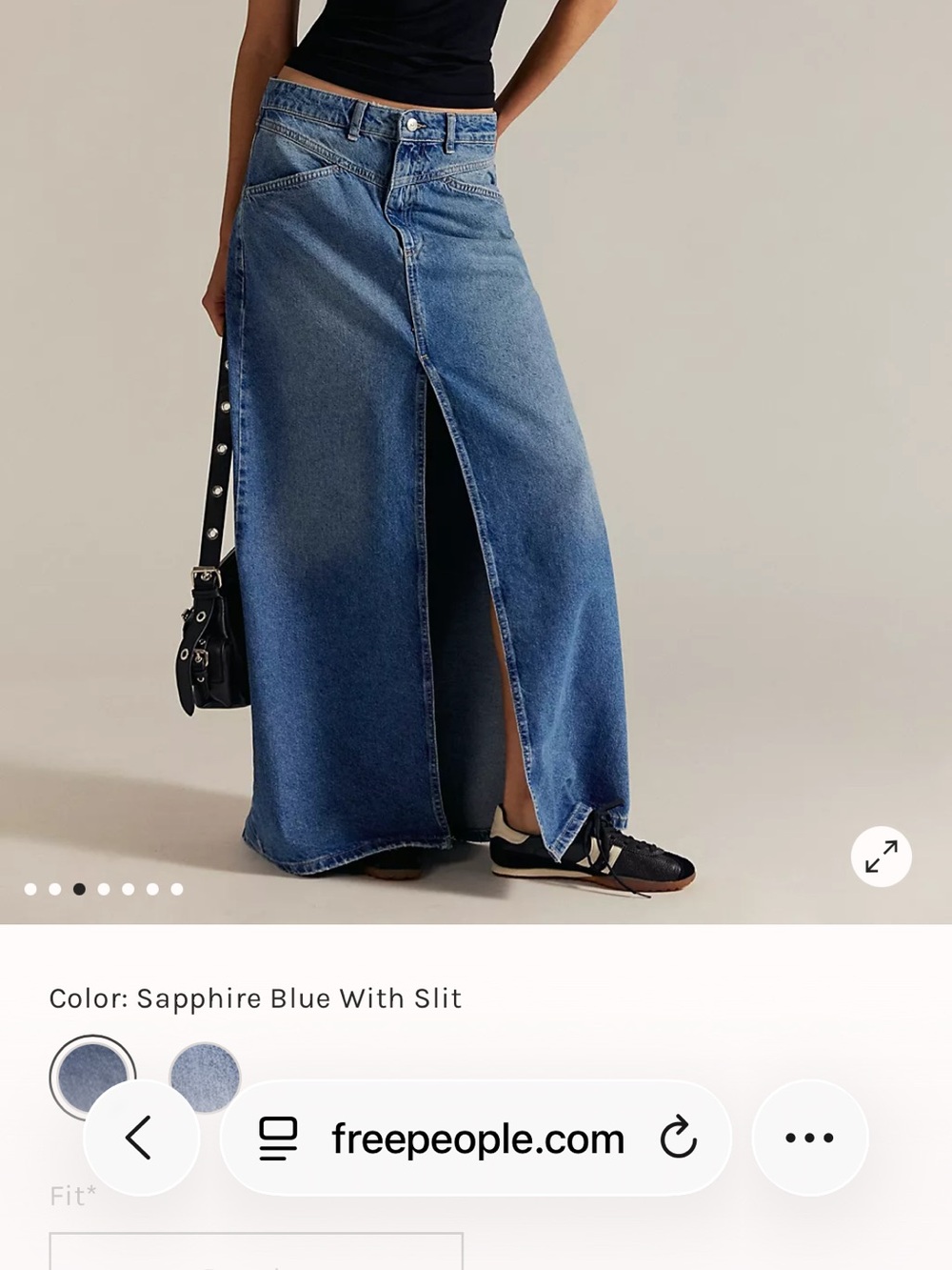 Free People come as you are denim skirt